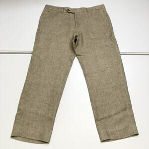 Men's Linen-Blend Khaki Dress Pants - Classic Straight Fit
